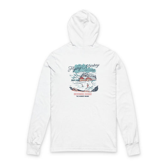 Flying Monkey Ski Lodge Breckenridge Long Sleeve Hooded Tee