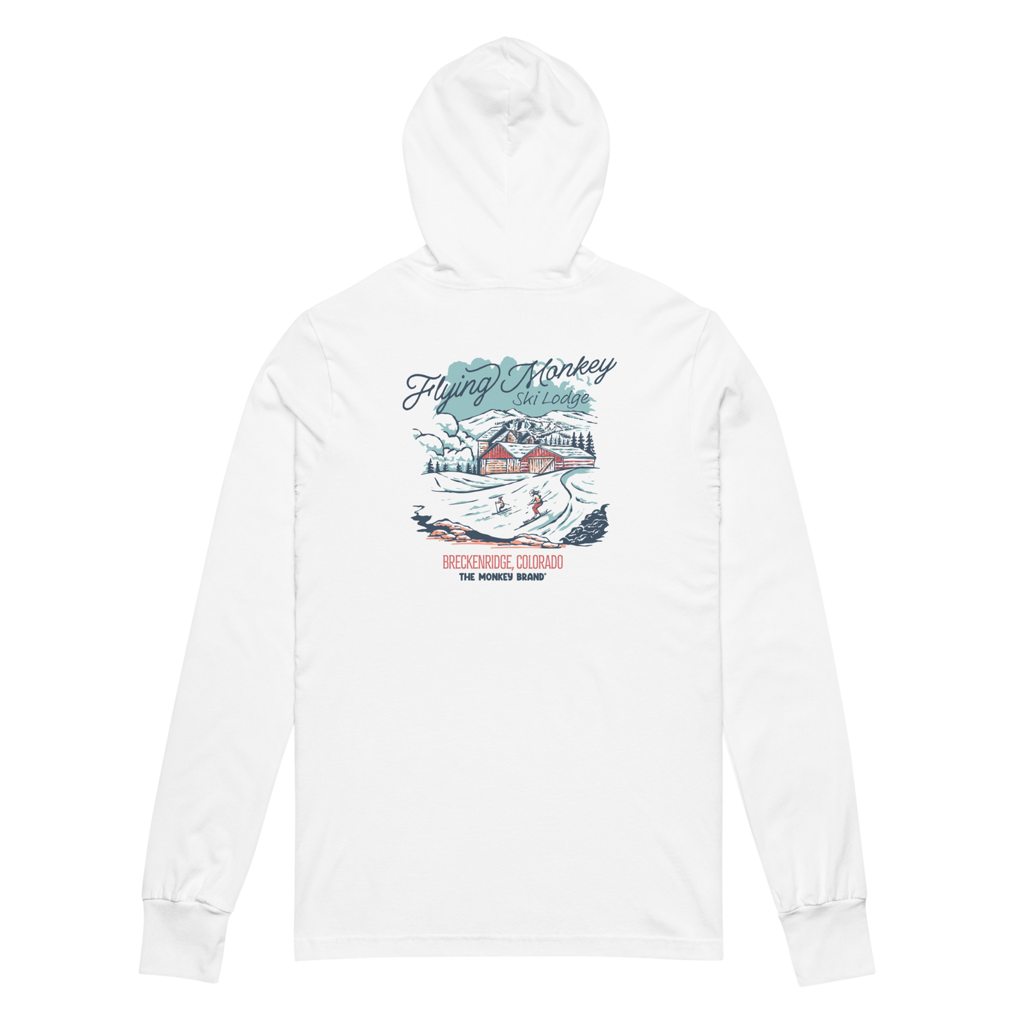 Flying Monkey Ski Lodge Breckenridge LS Hooded Tee